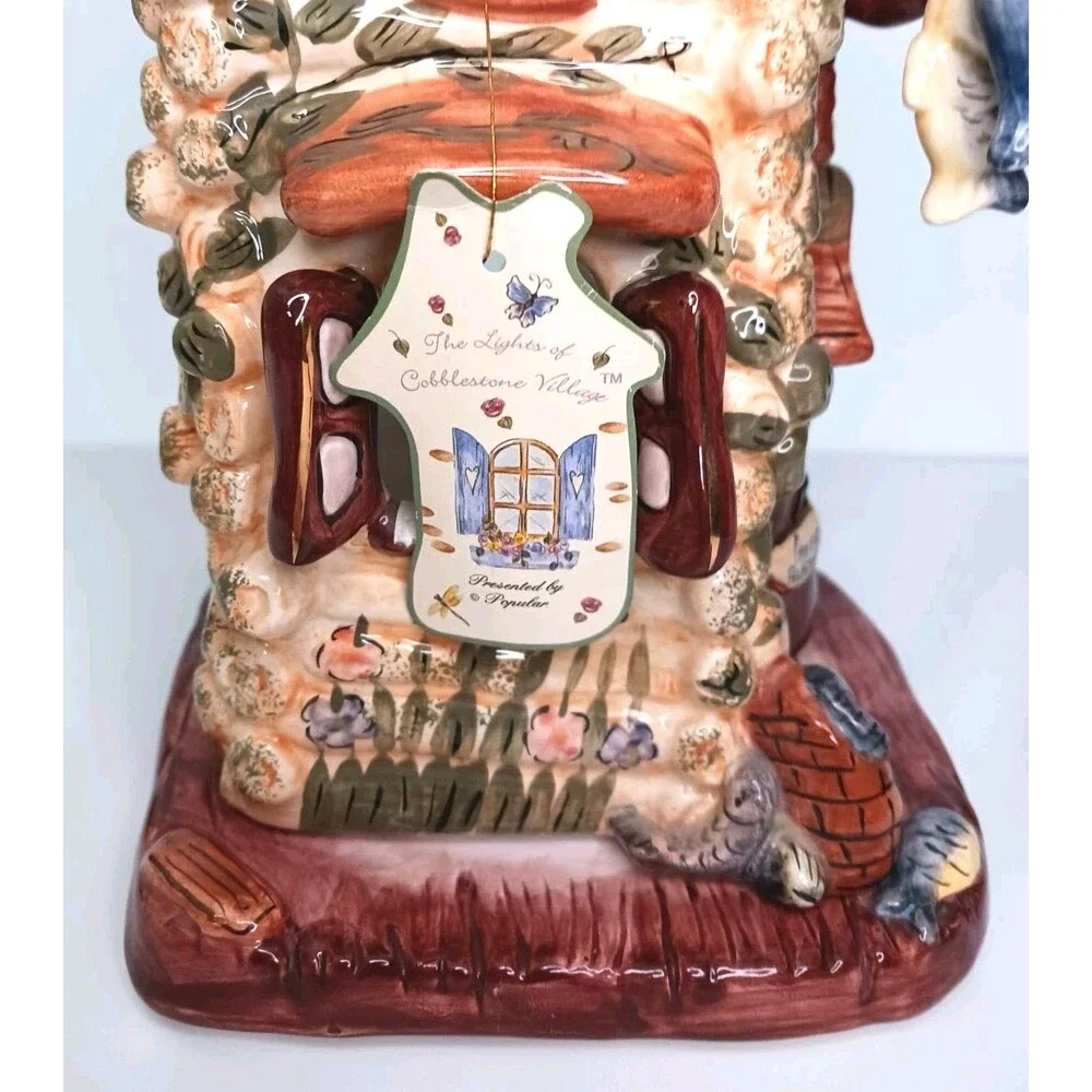 Cat On Big Fish Lodge Candle Holder The Lights Of Cobblestone Village By Popular